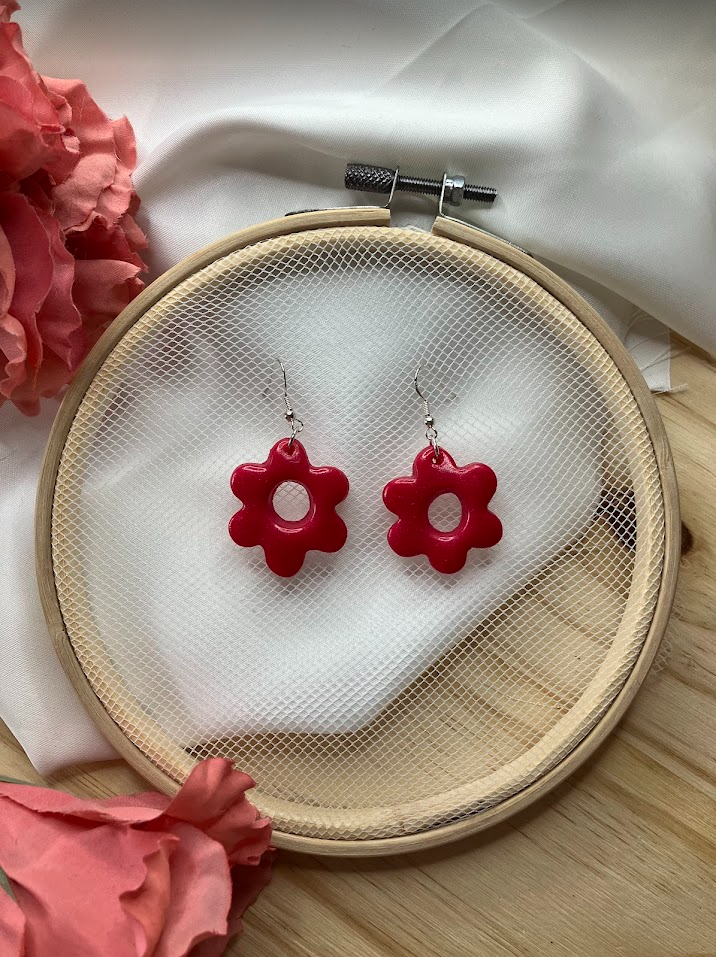 Boucles d'oreilles Grandes fleures rondes