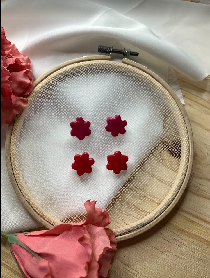 Boucles d'oreilles puces fleurs