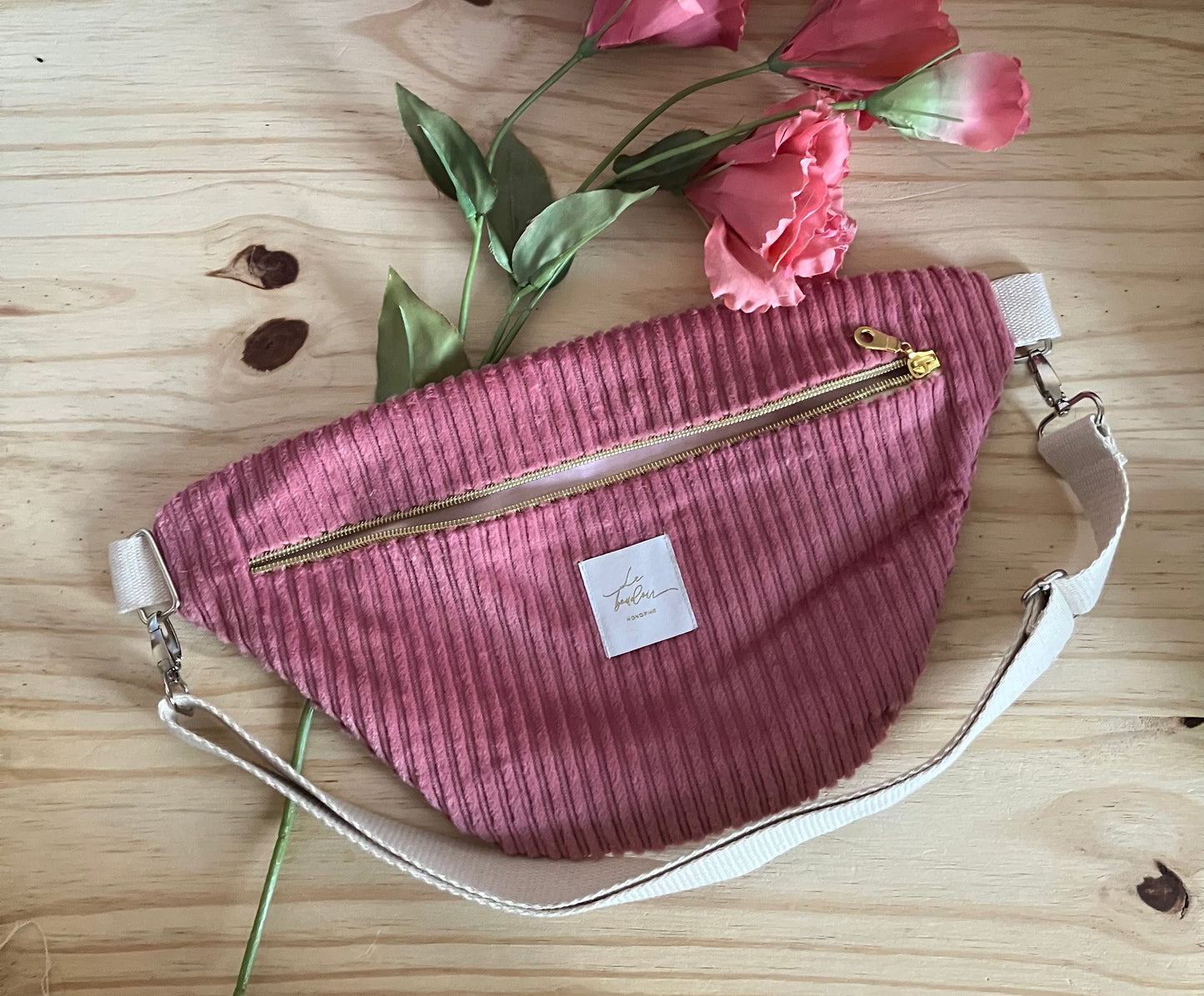 Sac banane en velours côtelé