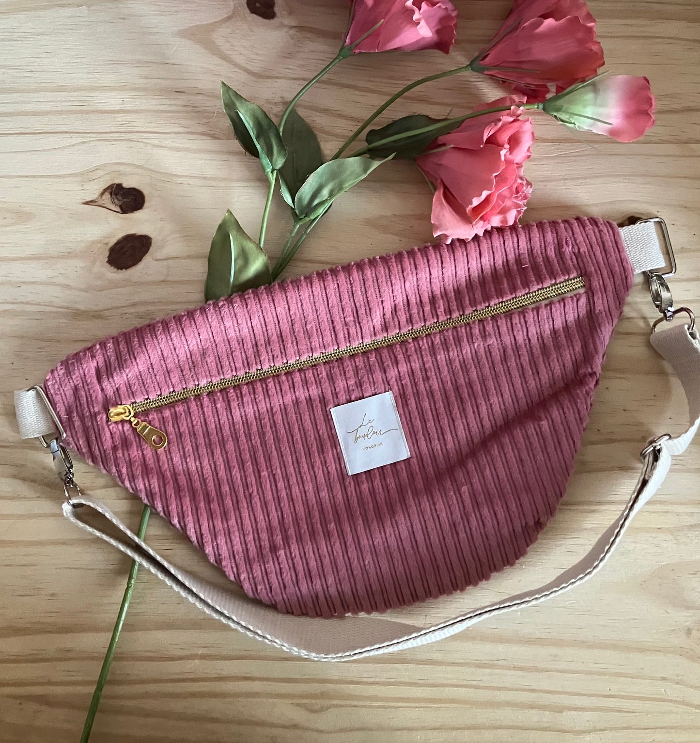 Sac banane en velours côtelé