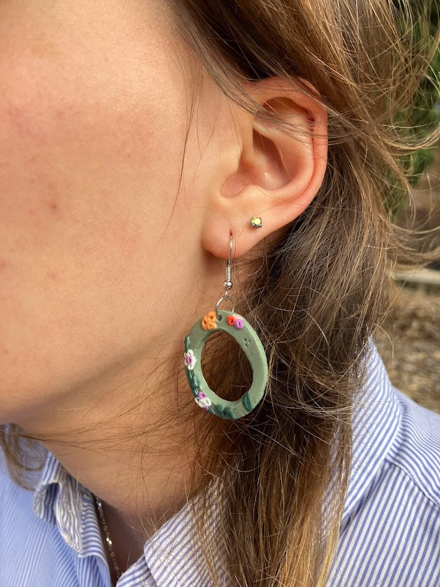 Boucles d'oreilles en pâte polymère : Cercles
