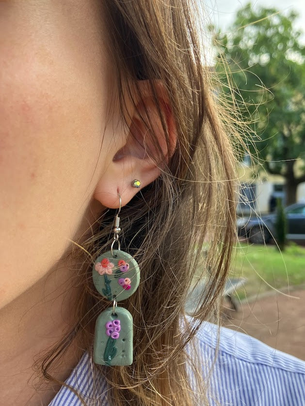 Boucles d'oreilles pendantes naturelles