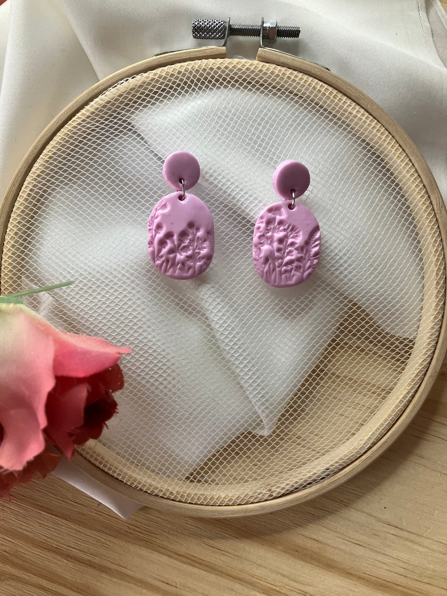 Boucles d'oreilles empreintes fleuris