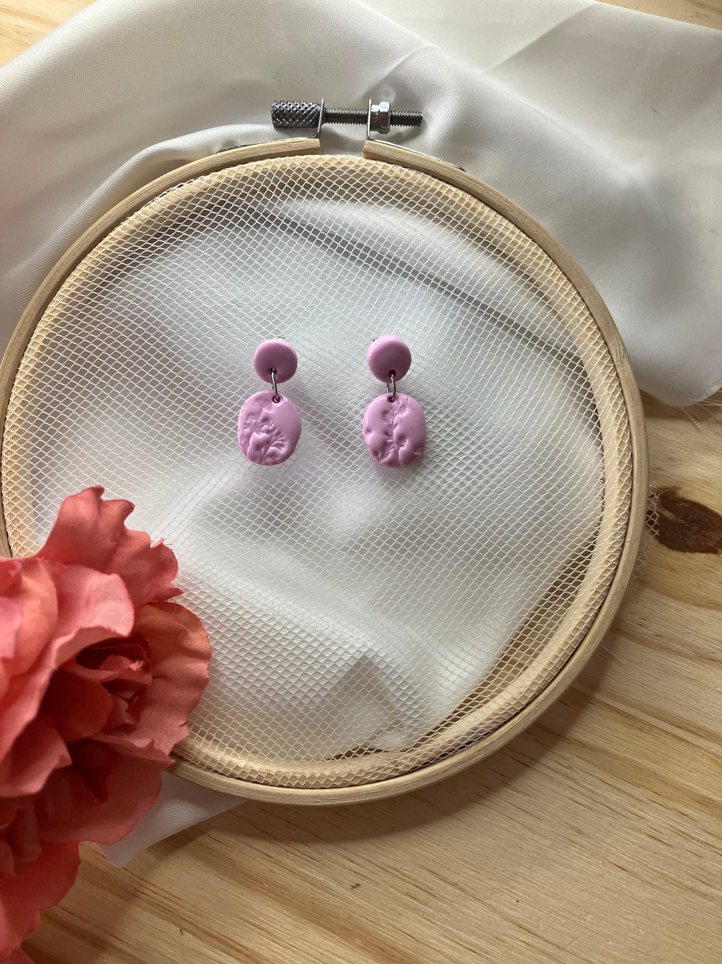 Boucles d'oreilles empreintes fleuris