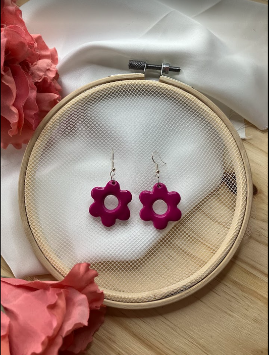 Boucles d'oreilles Grandes fleures rondes