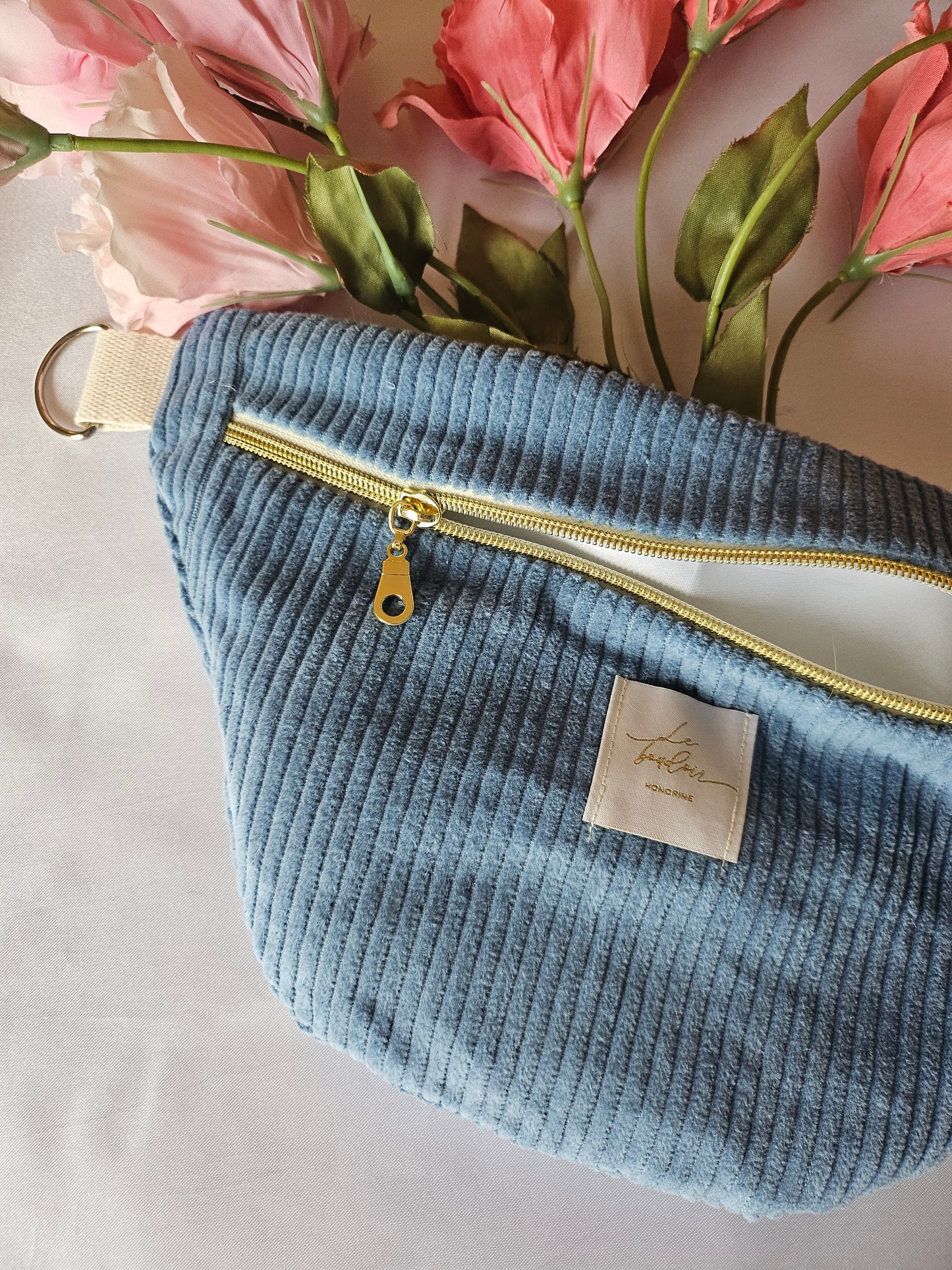 Sac banane en velours côtelé